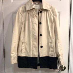 Banana Republic Cream and Black Lined Coat
